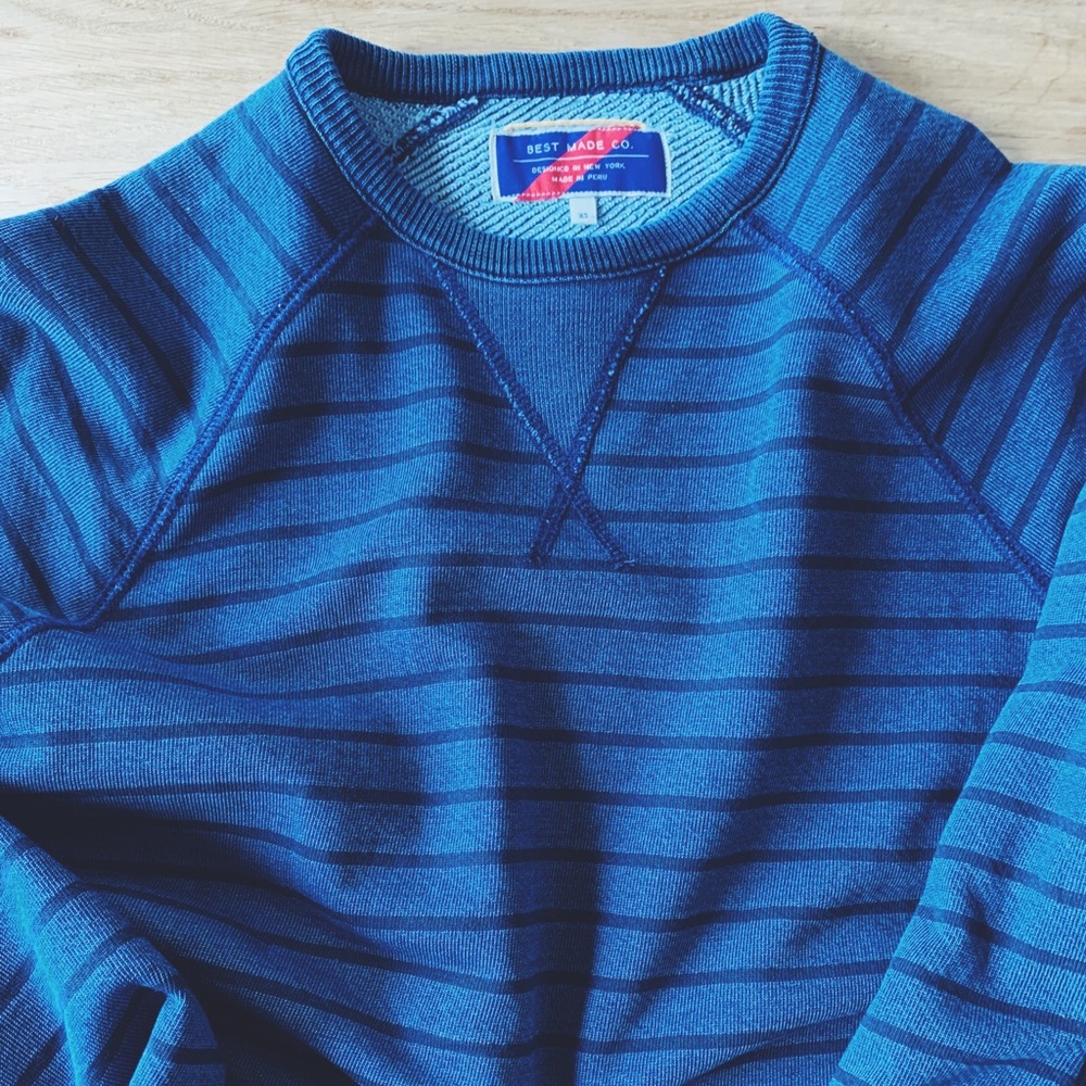 BestMade Pure Indigo Blue Striped Sweatshirt